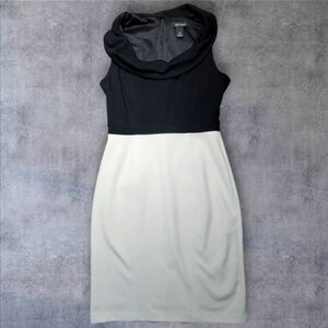 Elegant Black and White Sleeveless Dress